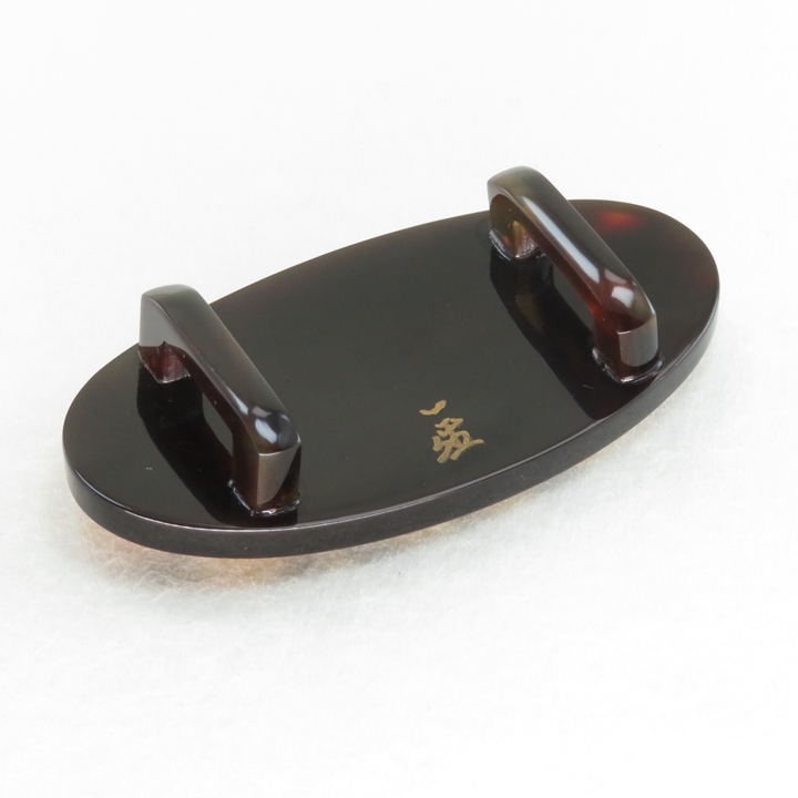 鼈甲 帯留め 螺鈿蒔絵 クレマチス べっ甲 本鼈甲 帯留 A47 - 画像 (6)